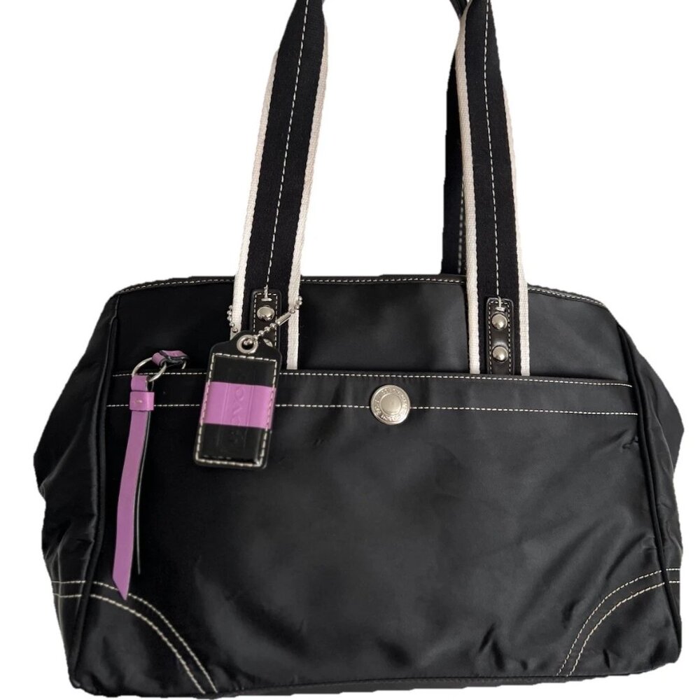 COACH Nylon Hampton Tote Shoulder Bag F11993 Black color - Pre-Owned